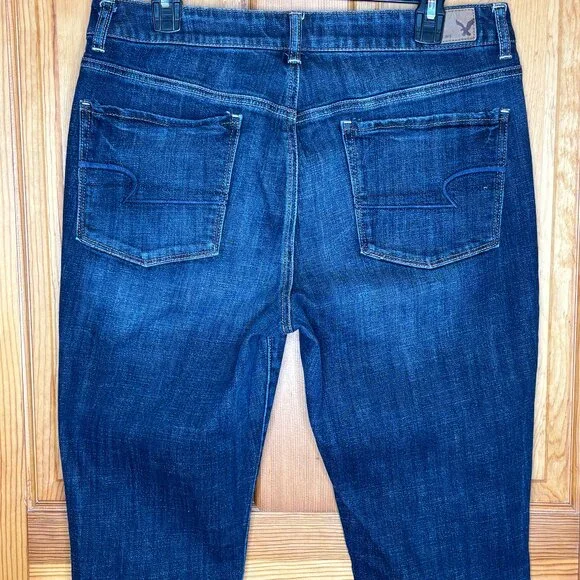 American Eagle Outfitters Women's Hi-Rise Skinny Stretch Dark Denim Jeans - Picture 7 of 15